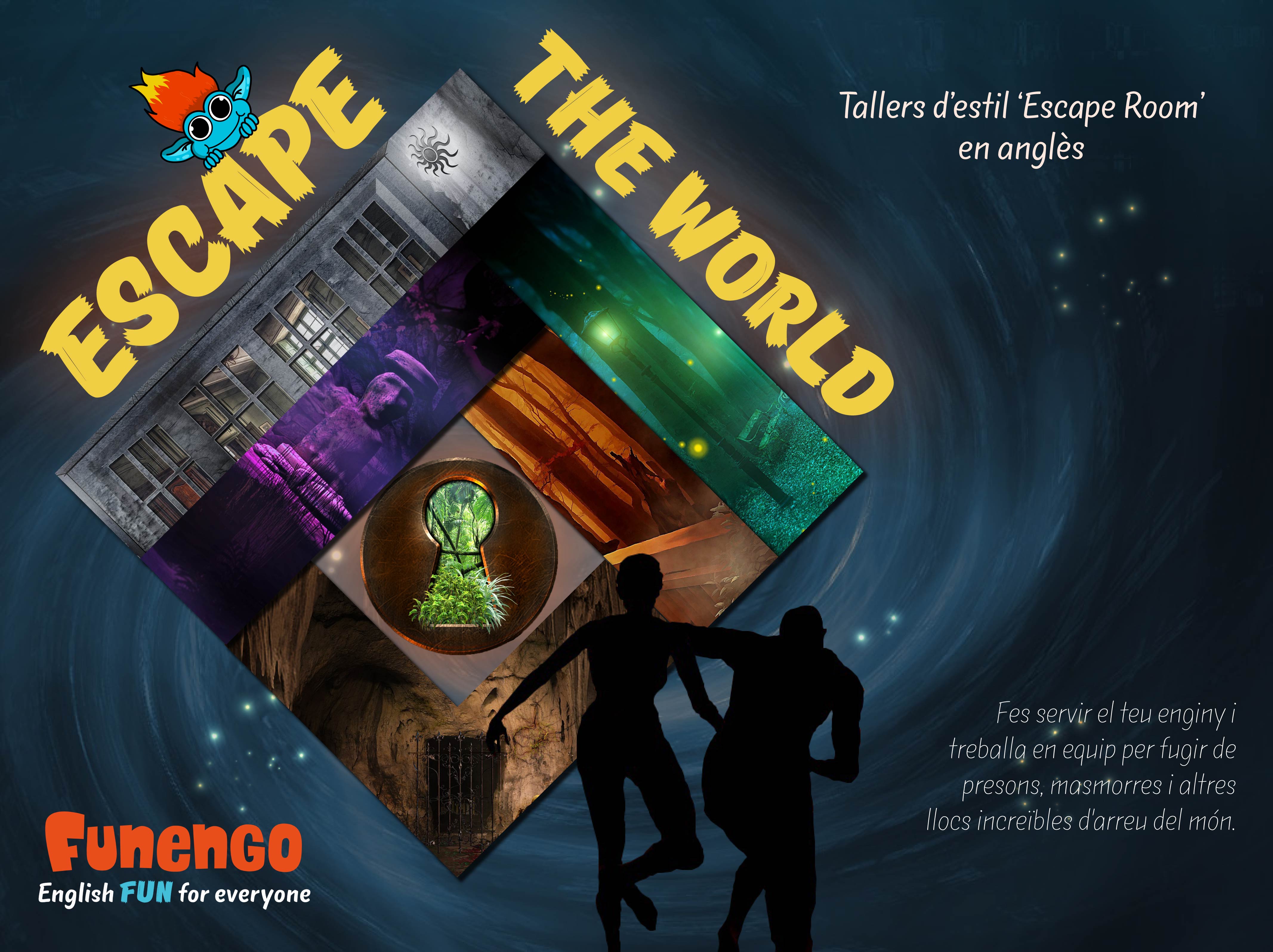 Funengo-Escape the World (tallers d’enginy, estil escape room, en anglès)