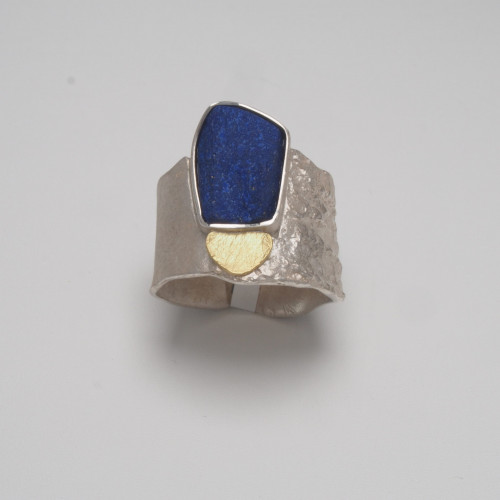 Anillo de Plata, Oro y Lapislazuli. Pieza Única