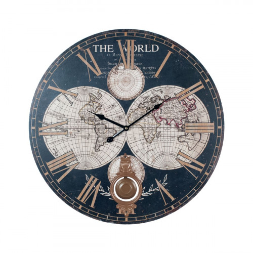 Decoración - Reloj - Mundo Negro 58cm