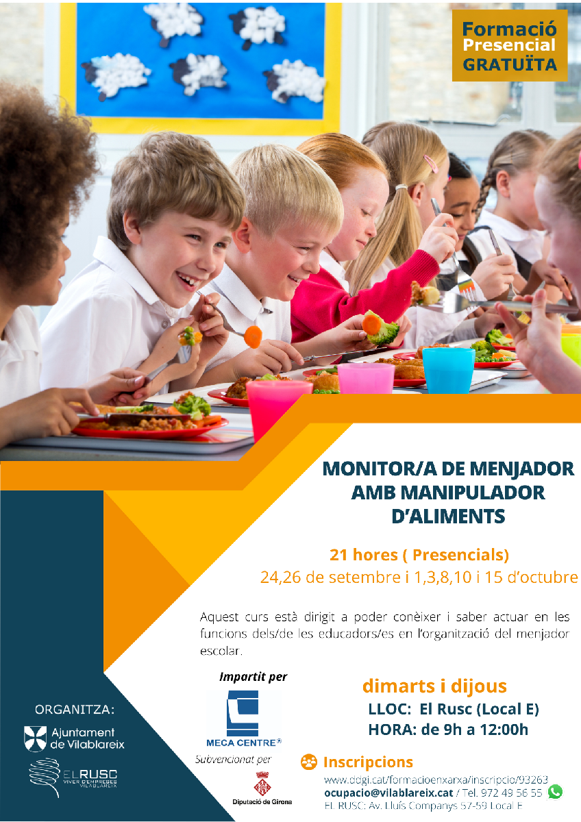 Curs de monitor/a de menjador + manipulador d'aliments