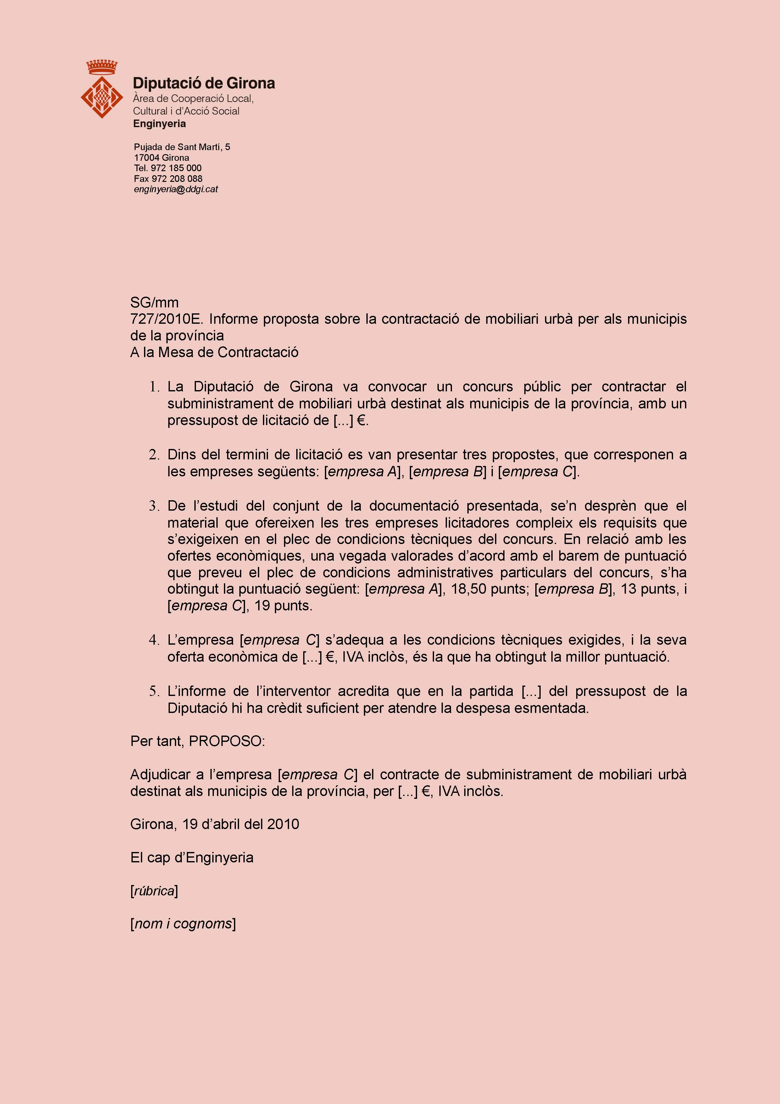 Model d'informe 2 (informe proposta)